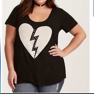 Torrid 2X Black Studded Heartbreaker Top